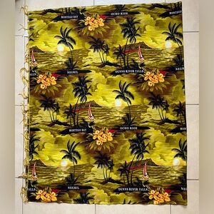 L.M.S Women’s Yellow/Black Sea/Ship/Palm/Sun Print Tassel Scarf Wrap Tropical